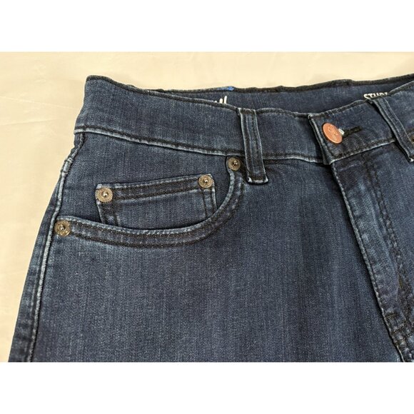 Mugsy Studio Blues Jeans Mens 28x29 Blue Slim Straight Stretch Dark Denim - Picture 3 of 13